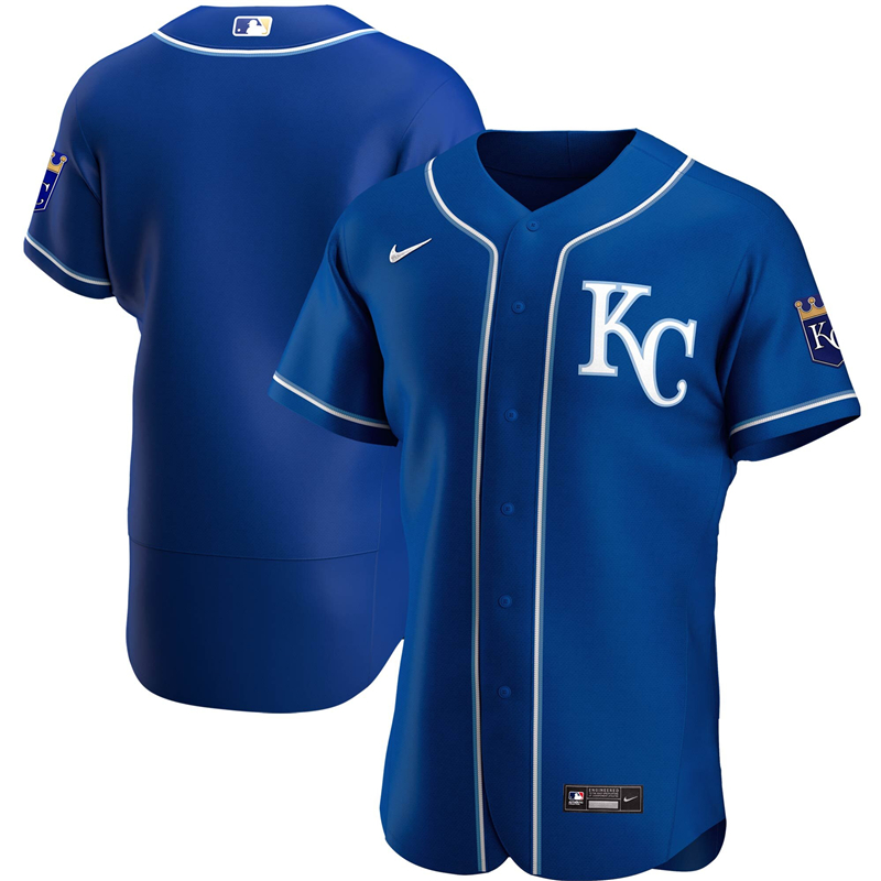 2020 MLB Men Kansas City Royals Nike Royal Alternate 2020 Authentic Official Team Jersey 1